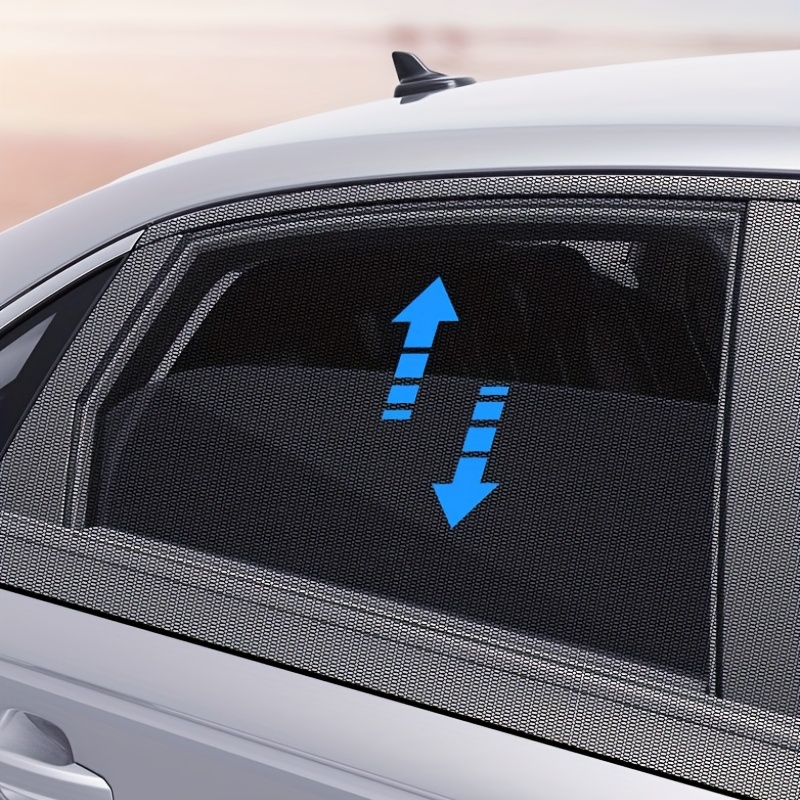 2PCS Car Sun Shade Side Window Curtain Visor Anti-Mosquito Mesh Cover UV Protector Car Curtain Sunshade Net