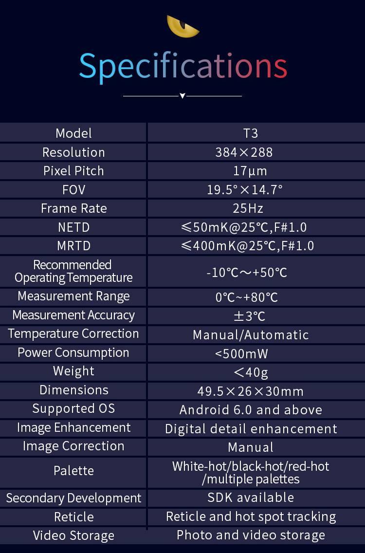 [ Code：BG1ced80 ONLY $598.99 ] InfiRay T3 Thermal Imager 384x288 High-Resolution Android Support Efficient Power Consumption Night Vision Infrared Camera