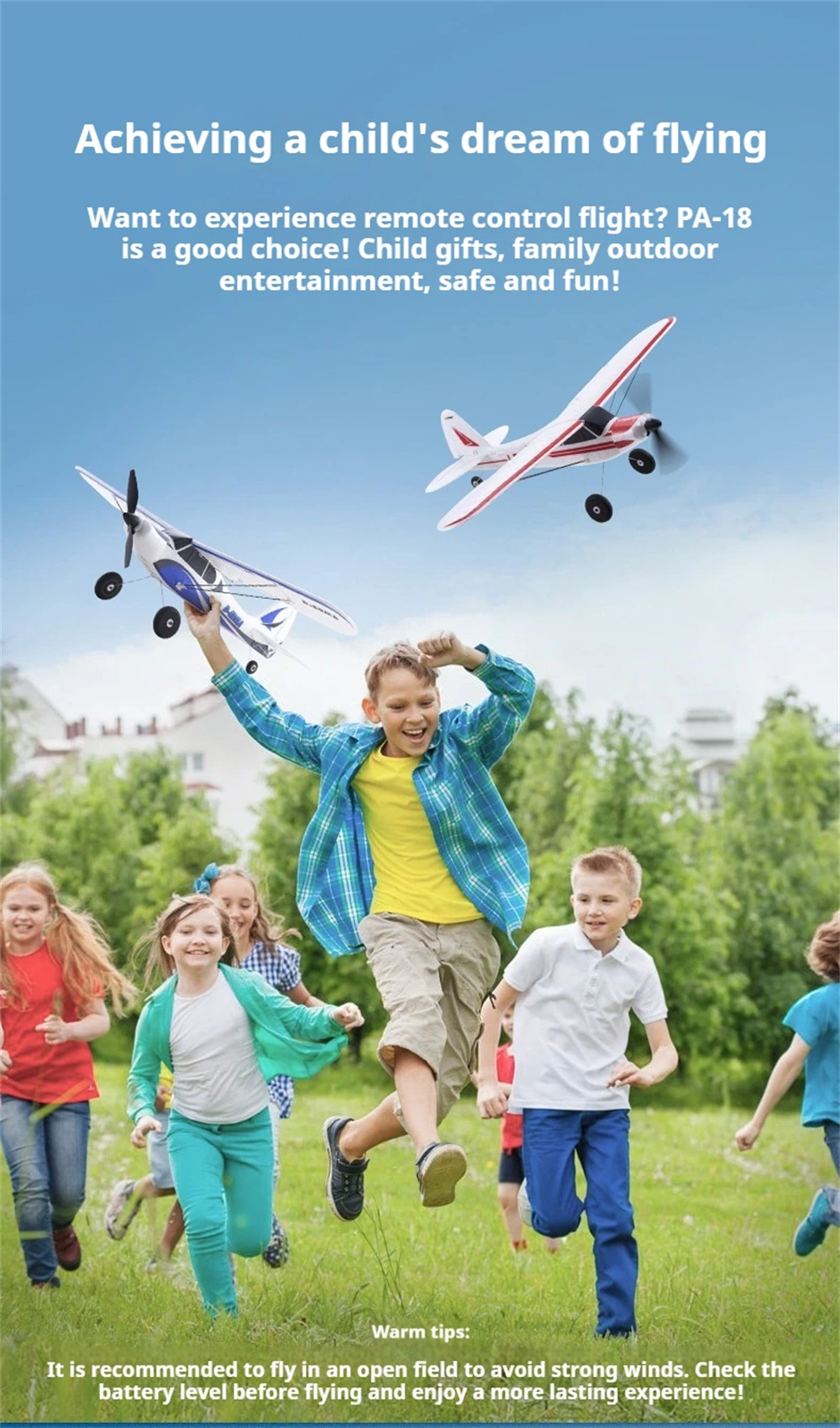 FMS PA-18 500mm Wingspan 2.4GHz 4CH Built-in Gyro EPP RC Airplane Fixed Wing RTF for Beginners