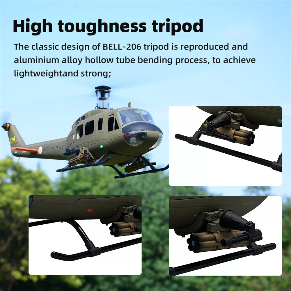 ROBAN 470 Class UH-1D 2.4G 10CH GPS Stabilized Scale Flybarless RC Helicopter RTF With X2 Flight Controller
