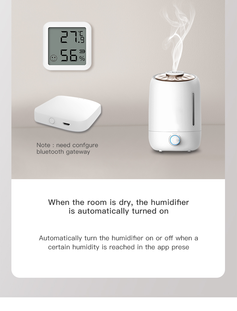 TH05 Mini Smart Bluetooth Temperature Humidity Sensor Smart Home Detector with Long-Range Connectivity and Real-Time Monitoring Ideal for Home Automation