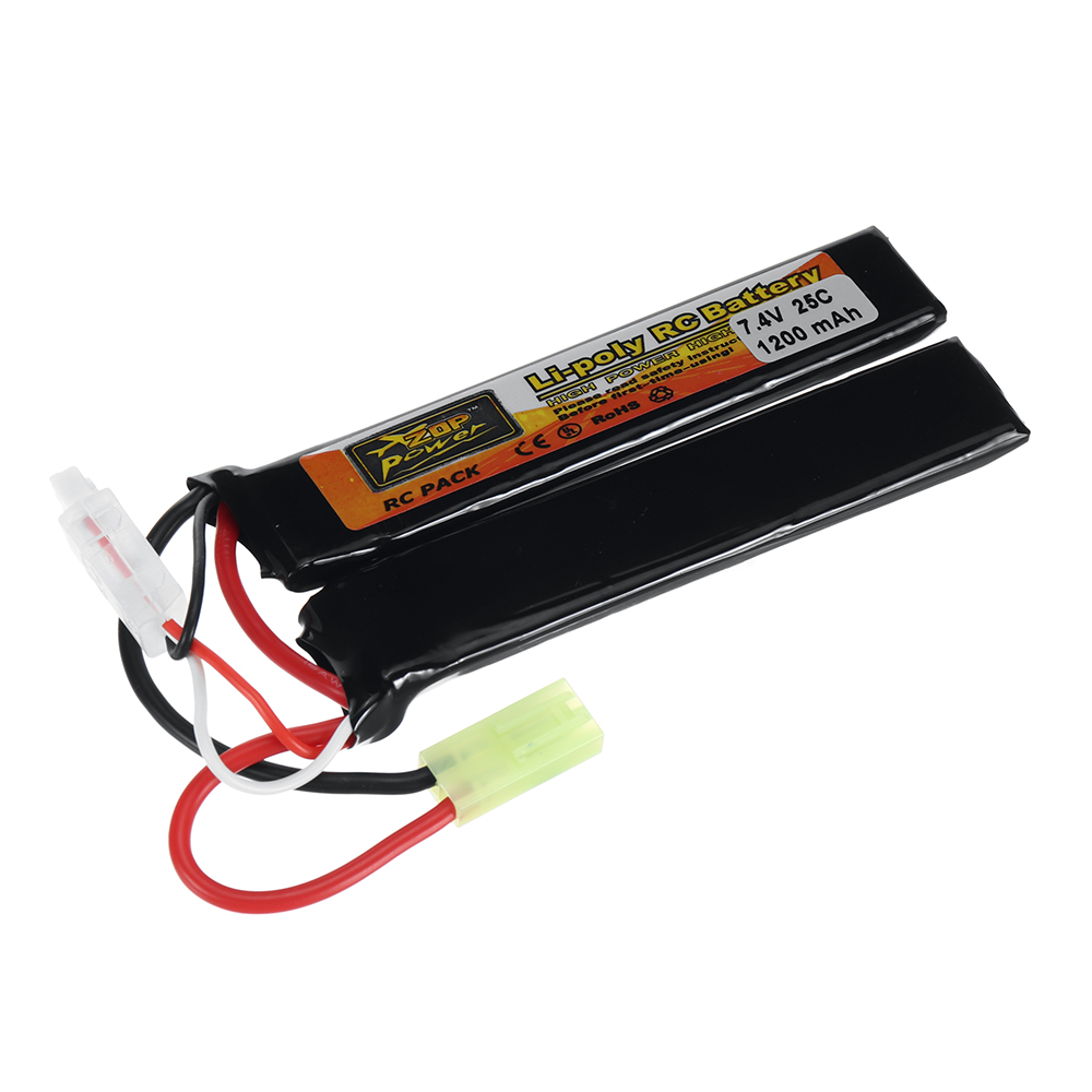 ZOP Power 7.4V 1200mAh 2S 25C LiPo Battery Tamiya Plug With T Plug Adapter Cable for RC Car