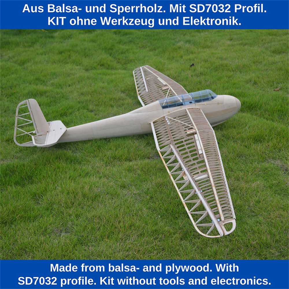 Tony Ray's Aero Model DFS Kranich 3000mm Wingspan 1/6 Scale Balsawood RC Airplane Glider KIT