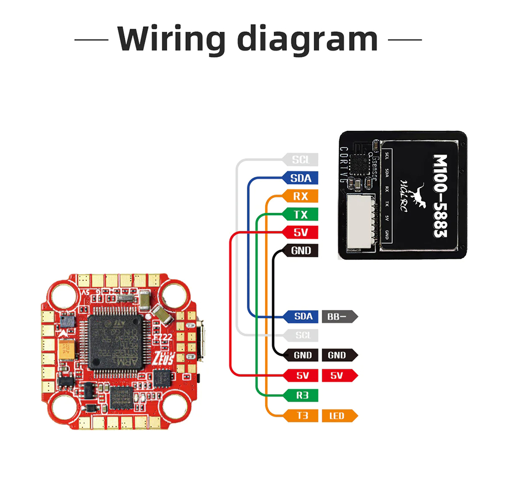 HGLRC M100 5883 GPS Module M10 Chip with QMC 5883 Compass Ceramic Antenna for RC Drone FPV Racing Helicopter Airplane