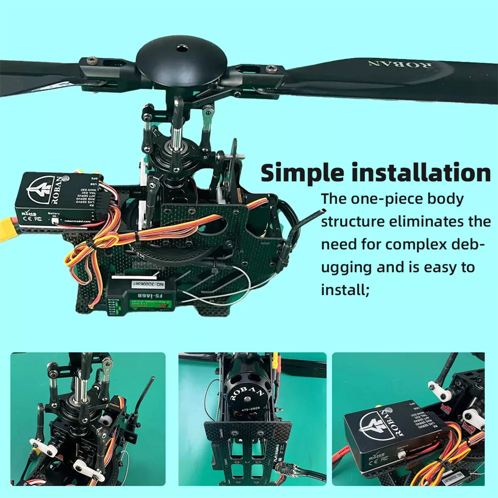 ROBAN 470 Class UH-1D 2.4G 10CH GPS Stabilized Scale Flybarless RC Helicopter RTF With X2 Flight Controller