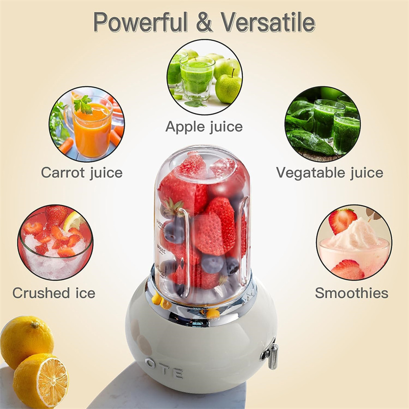 [EU Direct] OTE Portable Smoothie Blender Single Bullet Blender Easy To Clean BPA Free Blender for Shakes and Smoothies