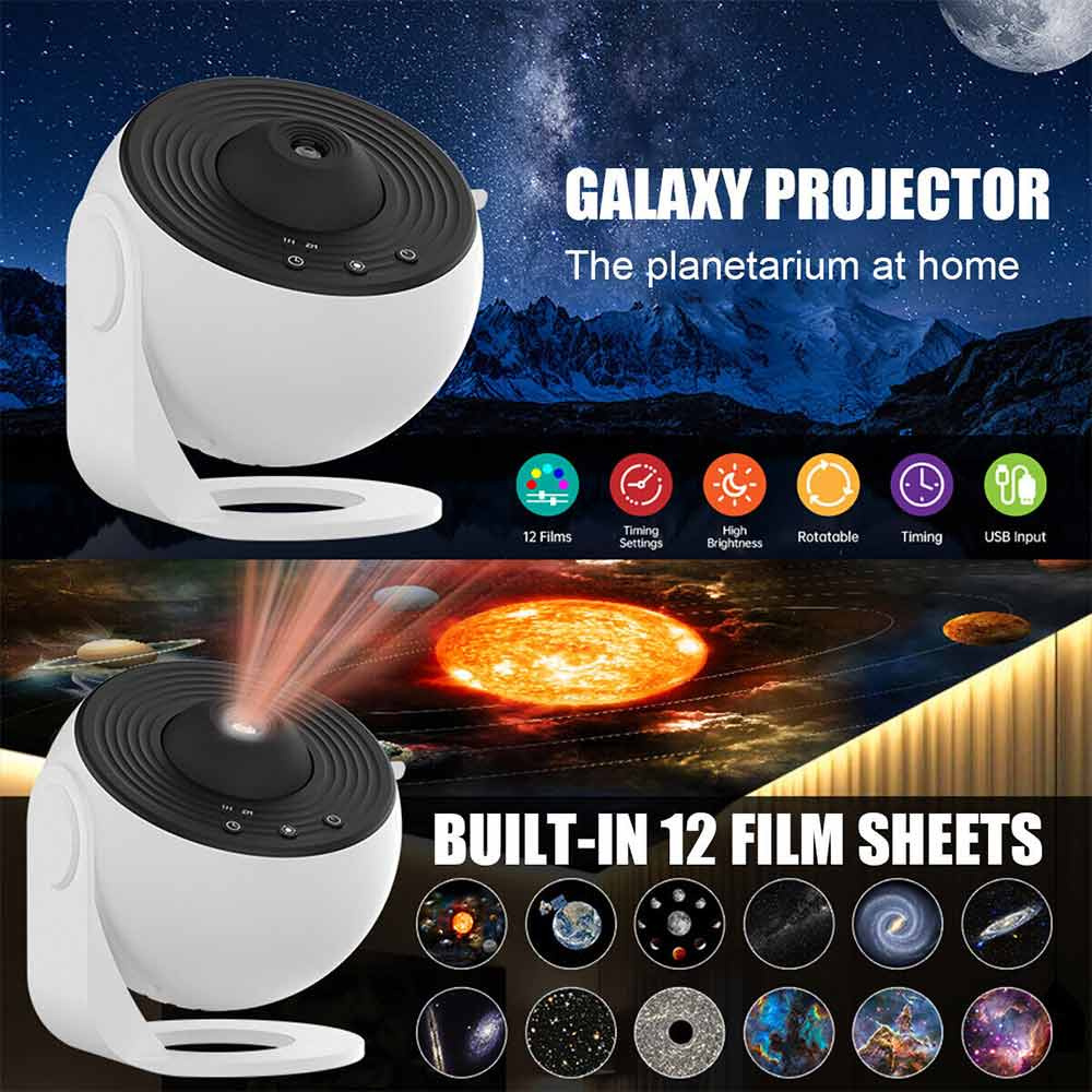 Proiettore Planetario FLEVO - Luce Notturna LED Con Nebulose E Stelle, Rotazione 360°, Timer - 5