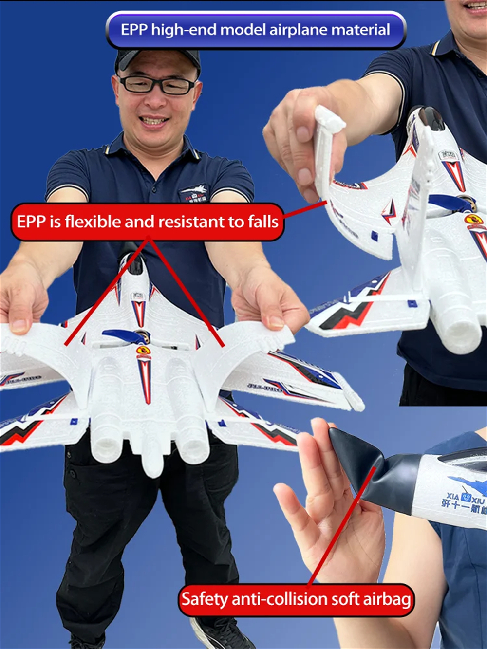 XIAXIU J11-Pro Sea Land Air 520mm Wingspan 2.4GHz 6CH Smart Balance 3D Aerobatics EPP RC Airplane Fixed Wing Jet RTF