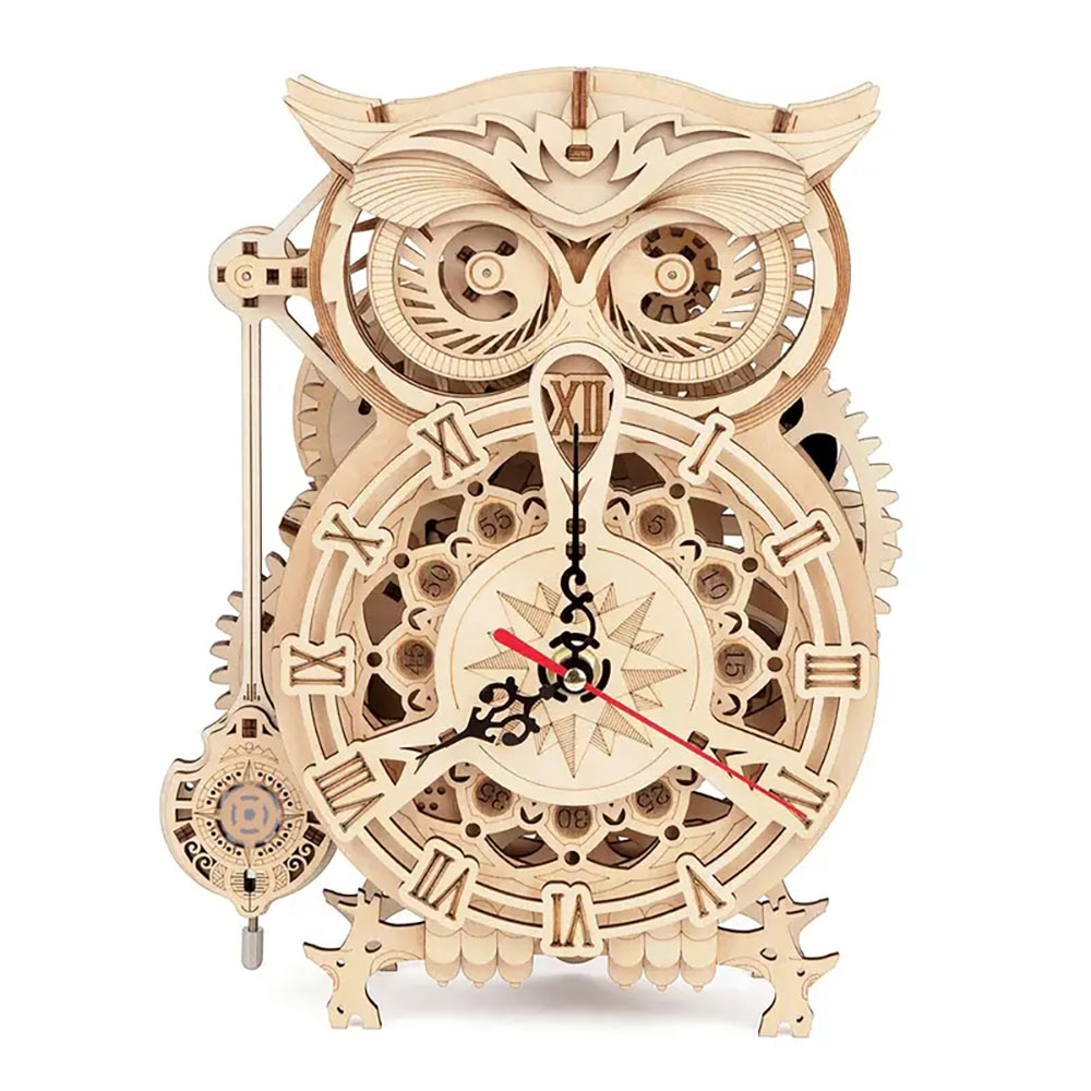 3D Wooden Puzzle For Adults Owl Clock Model Kit Desk Clock Home Decor Unique Gift For Kids On Birthday/Christmas Day