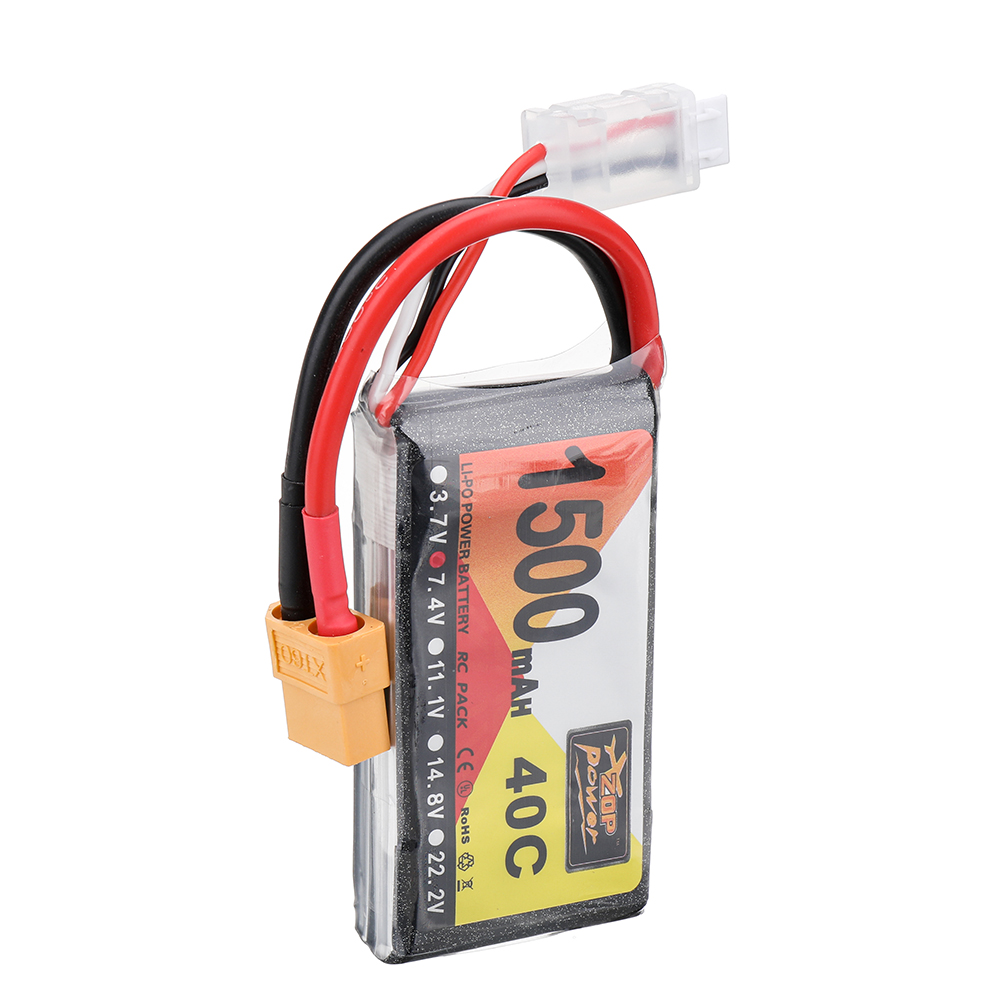 ZOP Power 7.4V 1500mAh 40C 2S LiPo Battery XT60 Plug for RC Drone