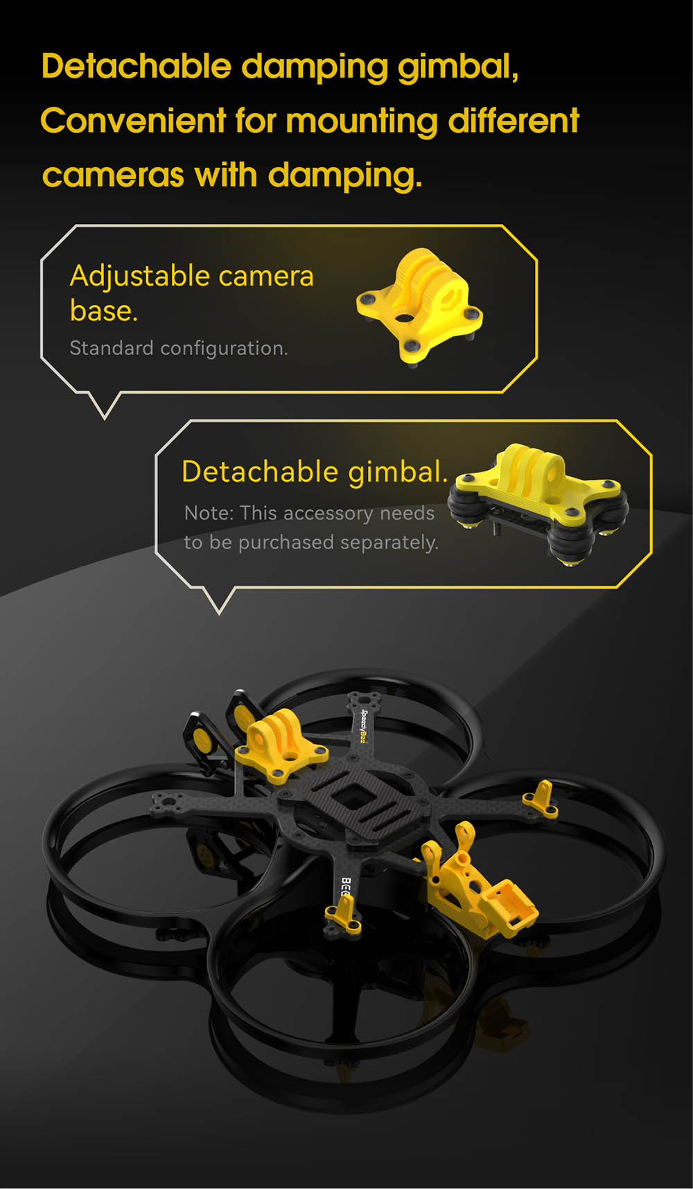 SpeedyBee Bee35 Pro LED 153mm Wheelbase 3.5 Inch Frame Kit Support DJI O3 for DIY CineWhoop RC FPV Racing Drone
