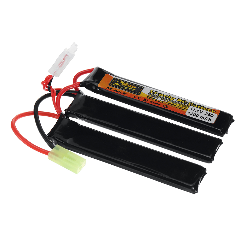 ZOP Power 11.1V 1200mAh 3S 25C LiPo Battery Tamiya Plug With T Plug Adapter Cable for RC Car