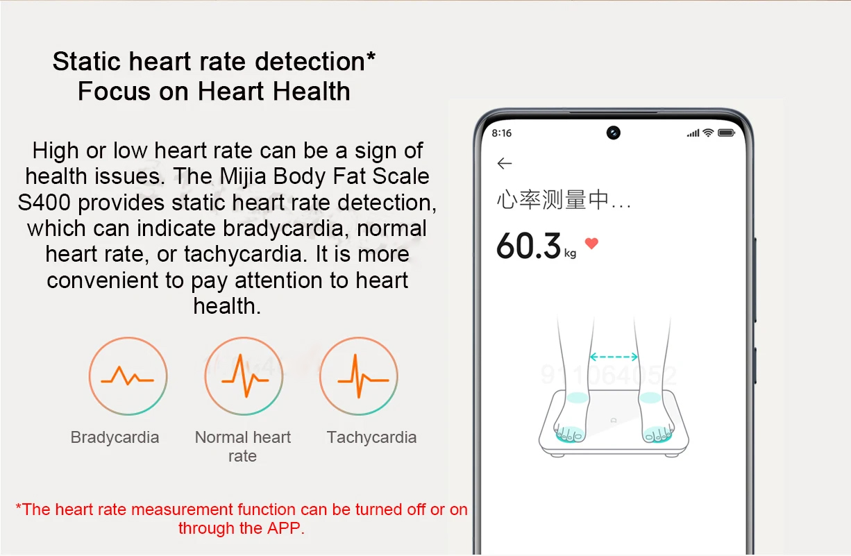 Xiaomi Mijia S400 Bluetooth 5.0 Intelligent Home Body Fat Scale