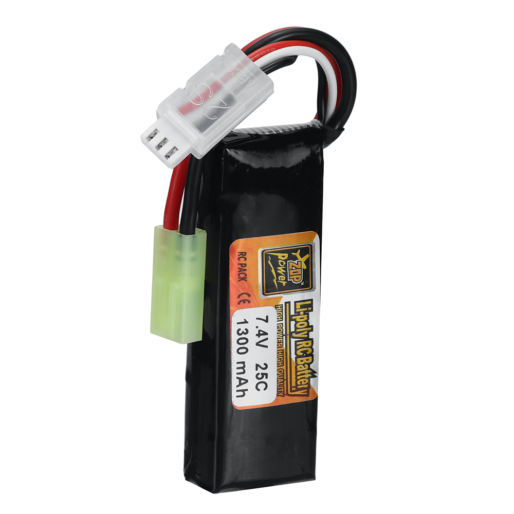 ZOP Power 2S 7.4V 1300mAh 25C LiPo Battery T Plug for RC Car Airplane Helicopter