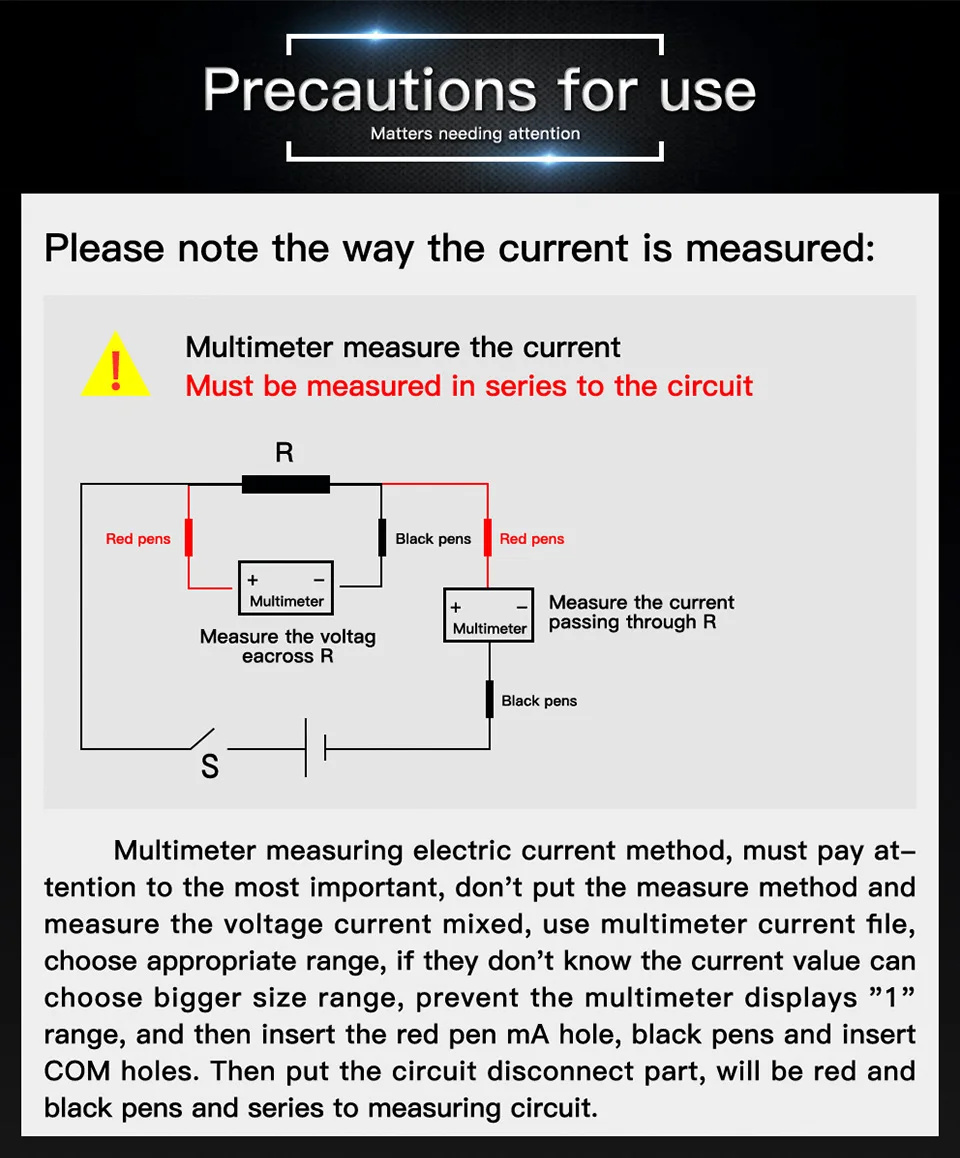 Aneng M167 Digital Multimeter 4000 Counts True RMS Auto Range AC/DC Voltage Current Tester NCV Backlight Data Hold Flashlight