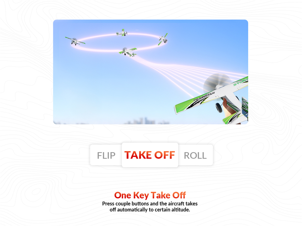 VolantexRC Trainstar Stunt 76804 500mm Wingspan 2.4G 4CH With 6-axis Gyro Brushless EPP RC Airplane Trainer Fixed Wing RTF