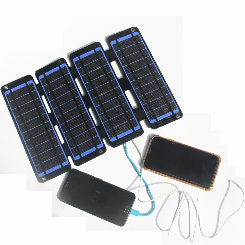 14W 5V ETFE Solar Panel Outdoor Portable Folding Bag Panel Duals USB Output Solar Mobile Phone Mobile Powers Chargers Panel