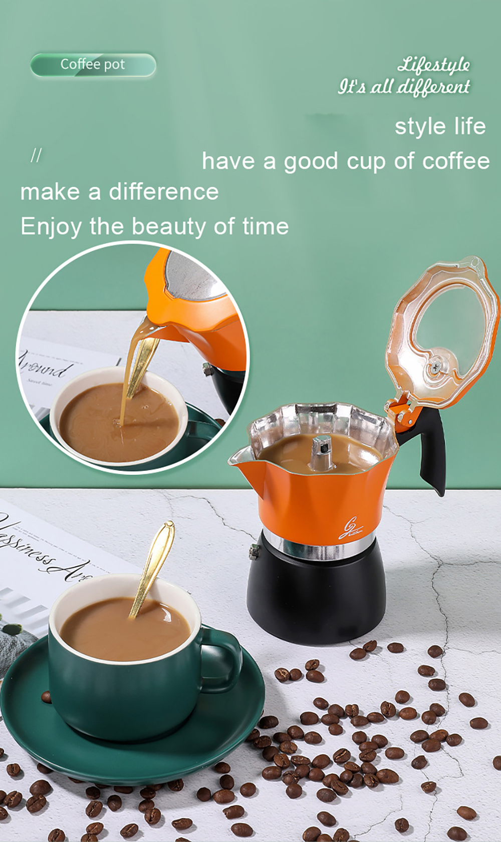 150ml/300m Aluminum Italian Coffee Maker Mocha Espresso Geyser Kettle Latte Stove Barista Accessories