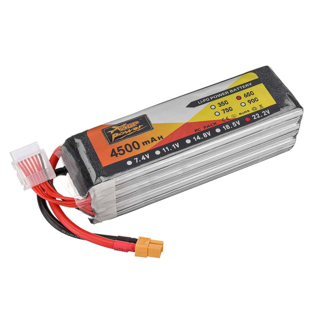 ZOP Power 22.2V 4500mAh 65C 6S LiPo Battery XT60 Plug for RC Drone