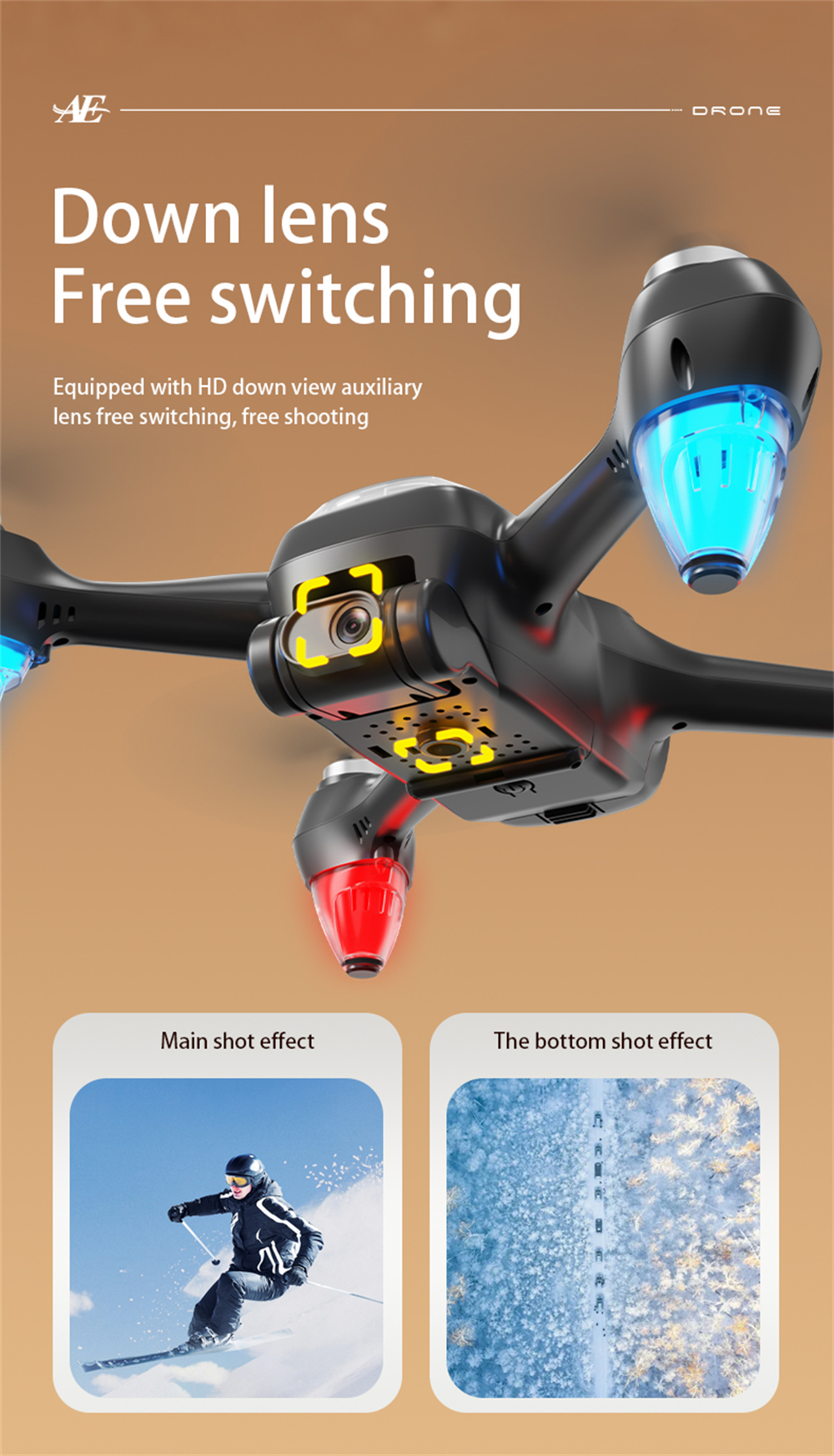 AE9 GPS 5G WiFi FPV with 5.9inch LCD Screen Controller HD Dual Camera Optical Flow Positioning LED Light Brushless 2.4G Remote Control RC Drone Quadcopter RTF