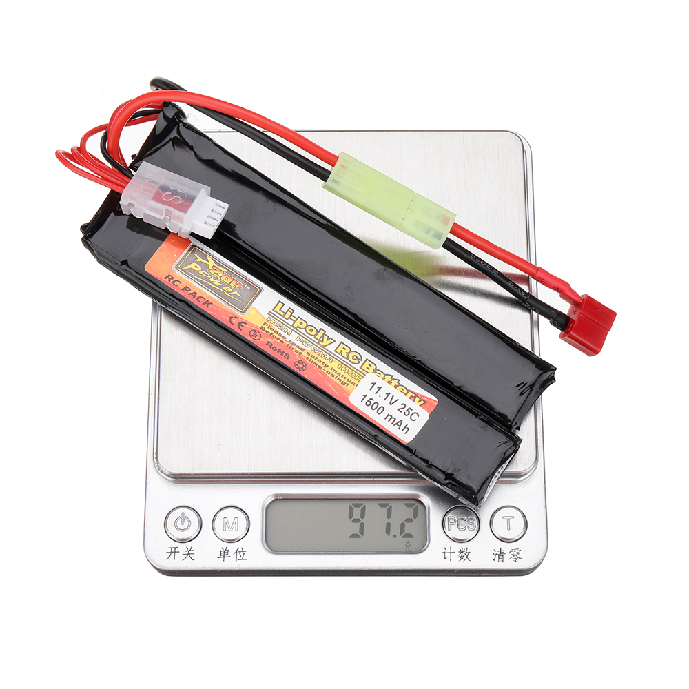 ZOP Power 11.1V 1500mAh 25C 3S LiPo Battery Tamiya Plug With T Plug Adapter Cable for RC Car