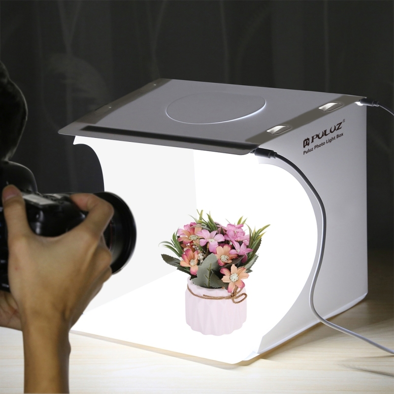 22*23*24cm Dual LED Light Highlight Portable Studio Set Waterproof Wrinkle-Resistant High Color Rendering Studio With 6 Photography Cloths