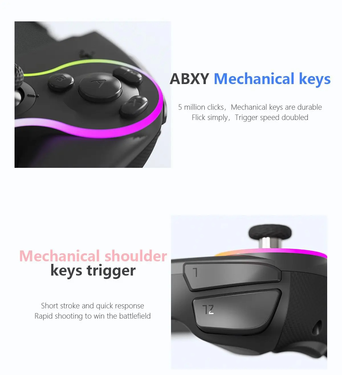 LinYuvo KS63 RGB ワイヤレスコントローラー ゲームパッド スイッチ