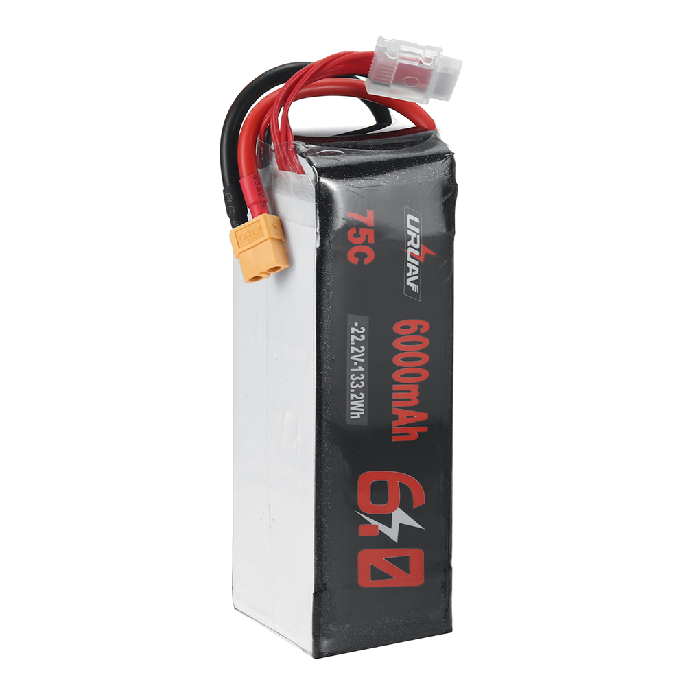 URUAV Power 22.2V 6000mAh 75C 6S LiPo Battery XT60 Plug for RC Drone