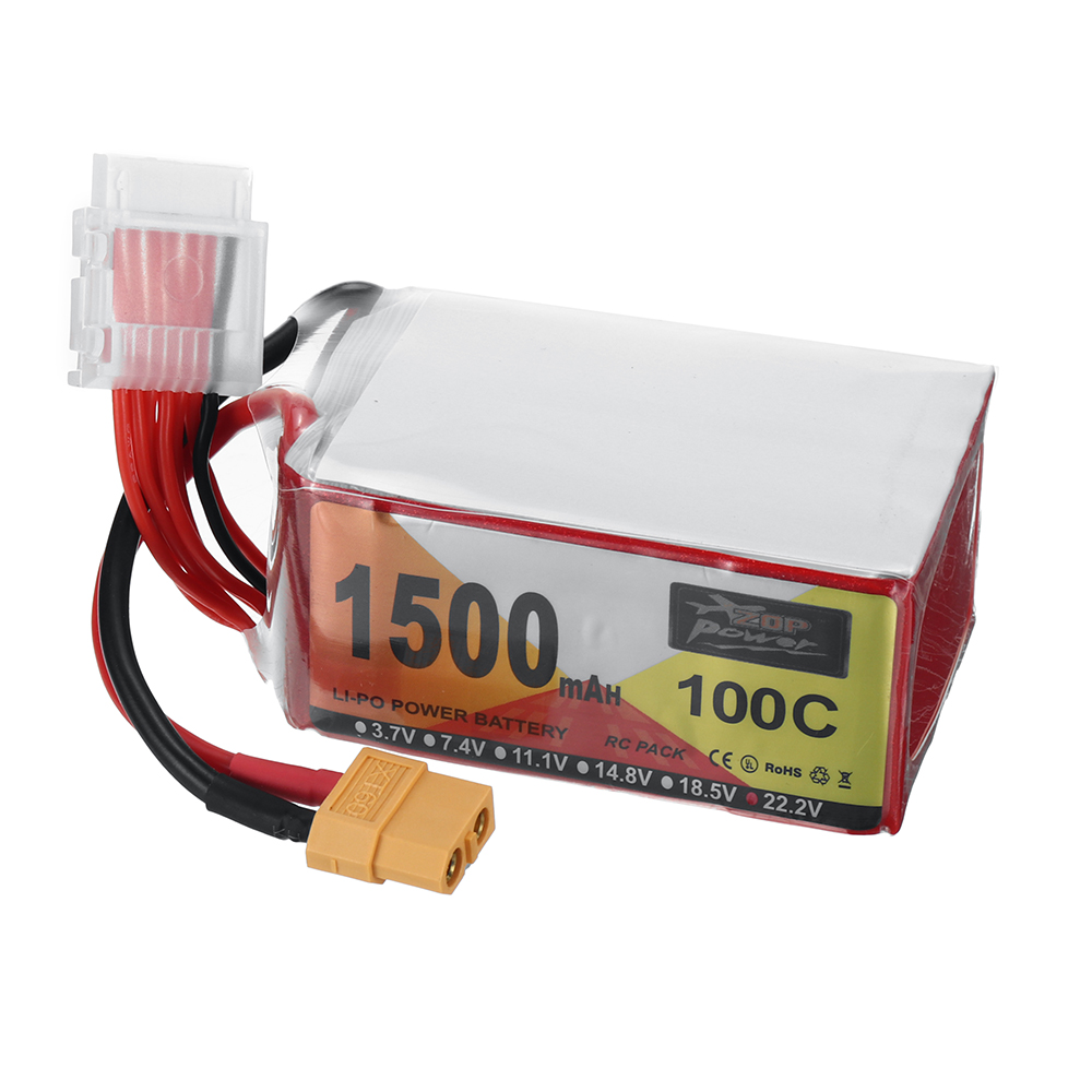 ZOP Power 22.2V 1500mAh 100C 6S LiPo Battery XT60 Plug for RC Drone