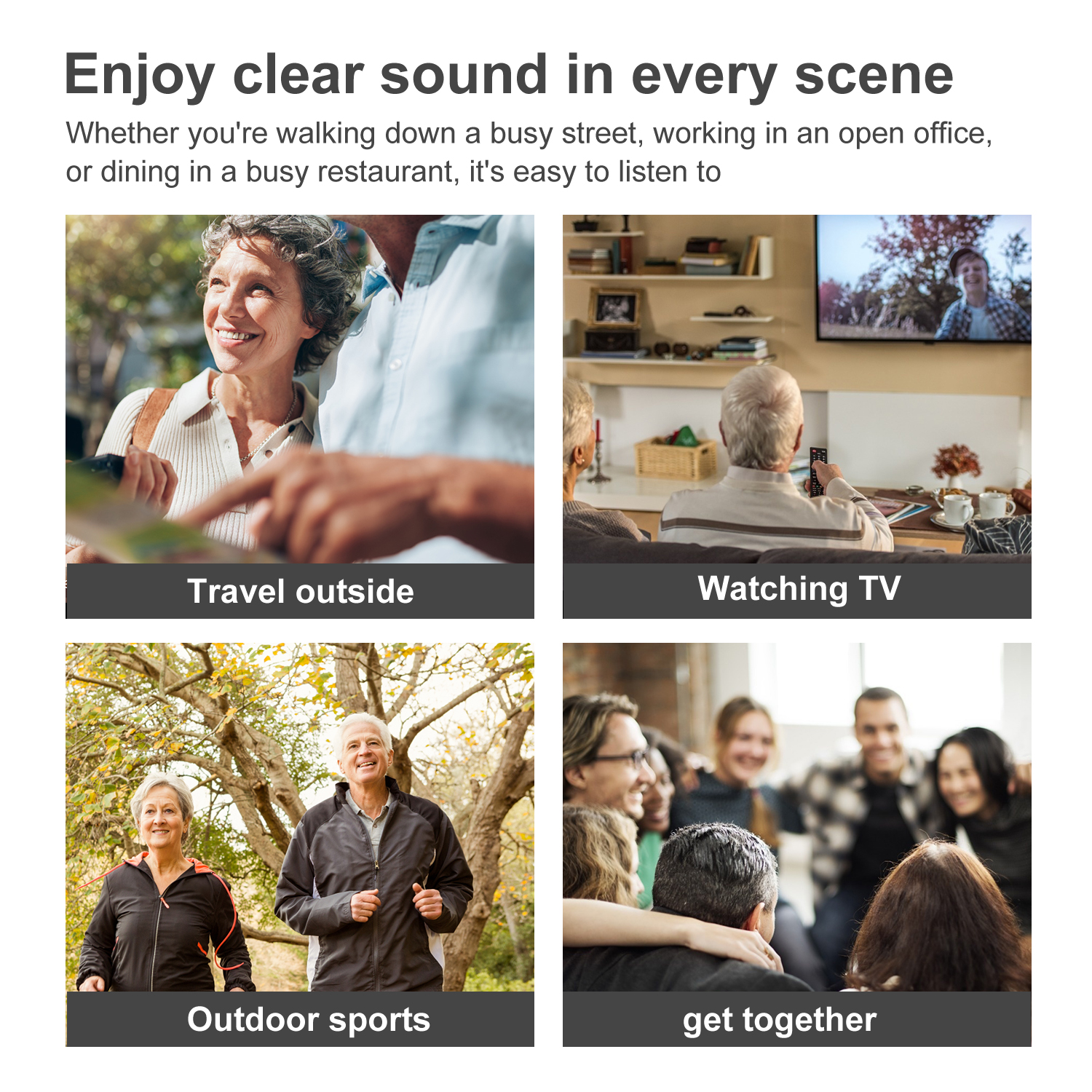 Hearing Amplifiers Noise Cancelling Rechargeable Mini Personal Sound Amplifiers for Adults Elderly Children