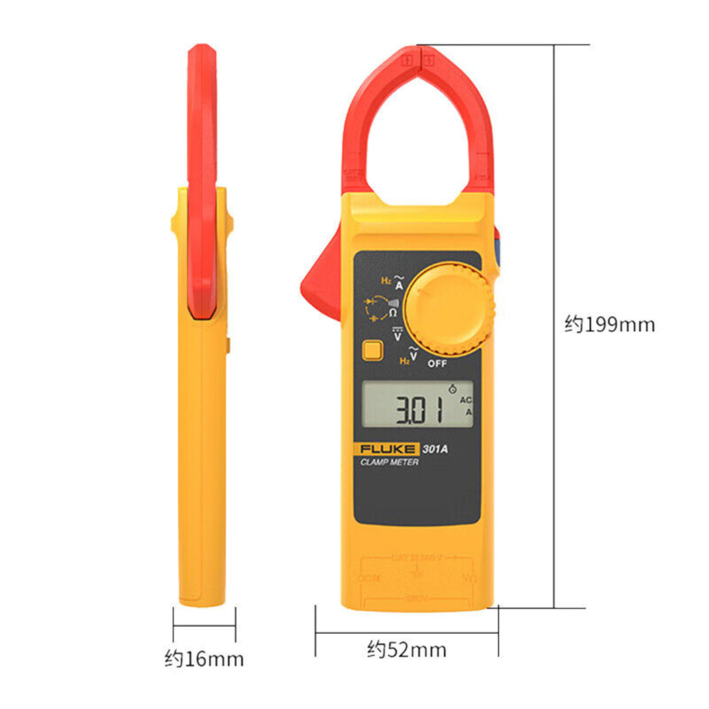 FLUKE 301A Plus Mini Digital AC Current Clamp Meter Voltage Voltmeter 1000A Ammeter Pliers Tester