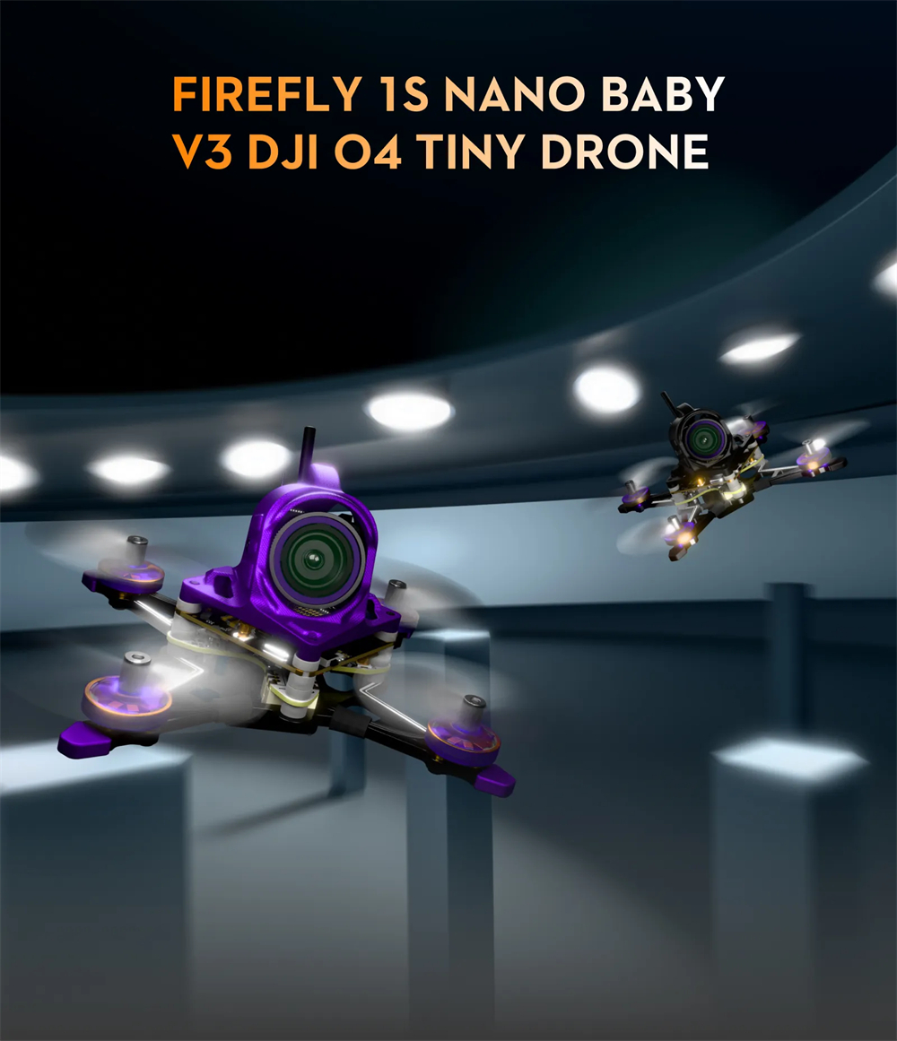 36.2g Flywoo Firefly18 1S Nano Baby V3 HD O4 Tiny Ultralight RC FPV Racing Drone PNP BNF with ROBO 1002 19800KV Motor