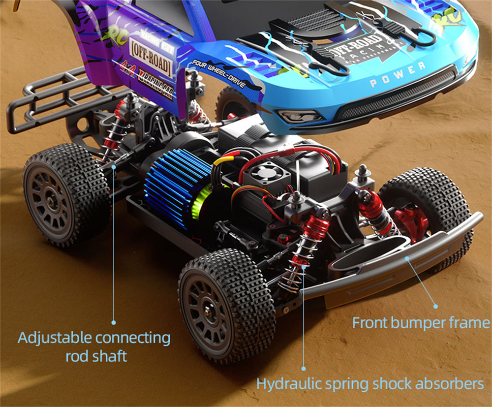 JJRC Q130 PRO 1/14 2.4G 4WD RC Car 40KM/h High Speed Full Proportional Control LED Roof Light Brushless Short Course Off-road Vehicle Models