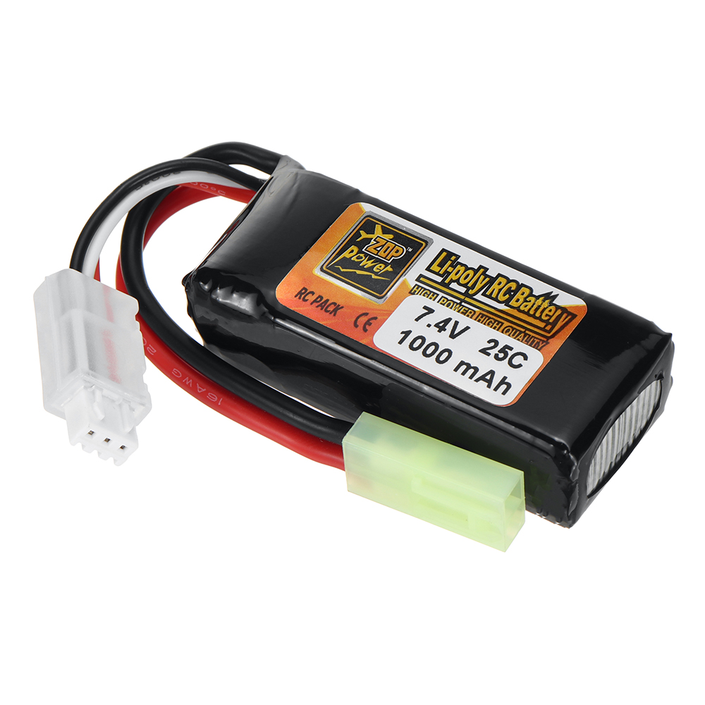 ZOP Power 2S 7.4V 1000mAh 25C LiPo Battery T Plug for RC Car Airplane Helicopter FPV Racing Drone