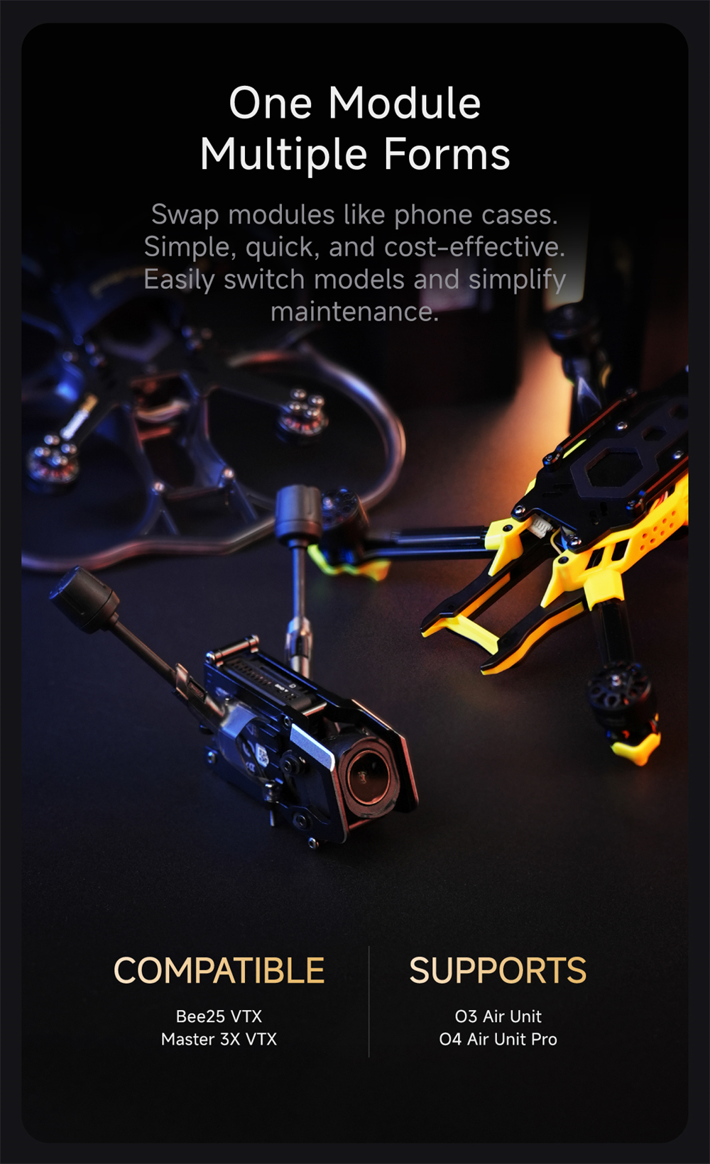 SpeedyBee Master 3X Modular 171mm 4S F4 FPV Racing Drone PNP BNF with O4 Pro / Power Version Optional