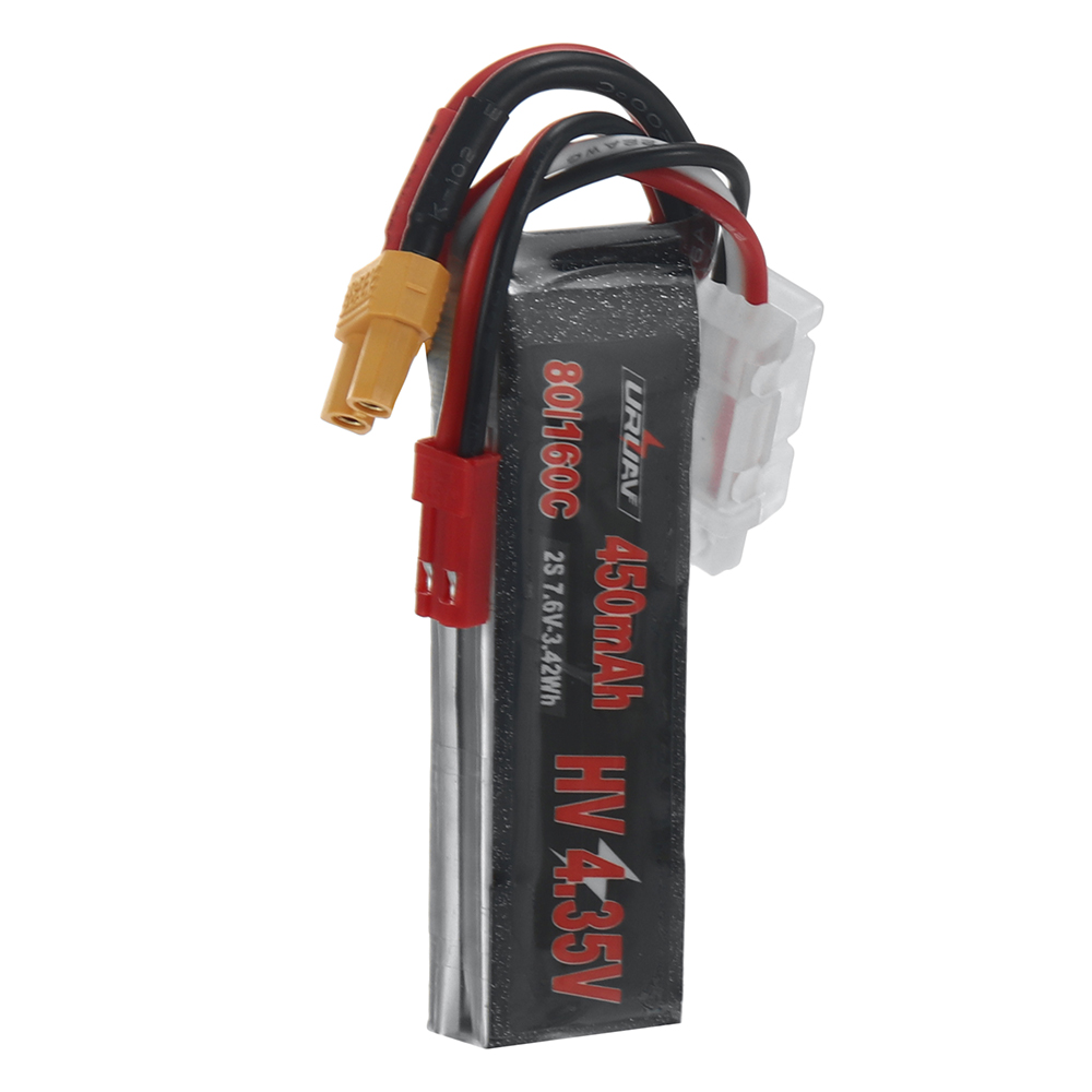 URUAV Power 7.6V 450mAh 80C/160C 2S HV LiPo Battery XT30 Plug for RC Drone