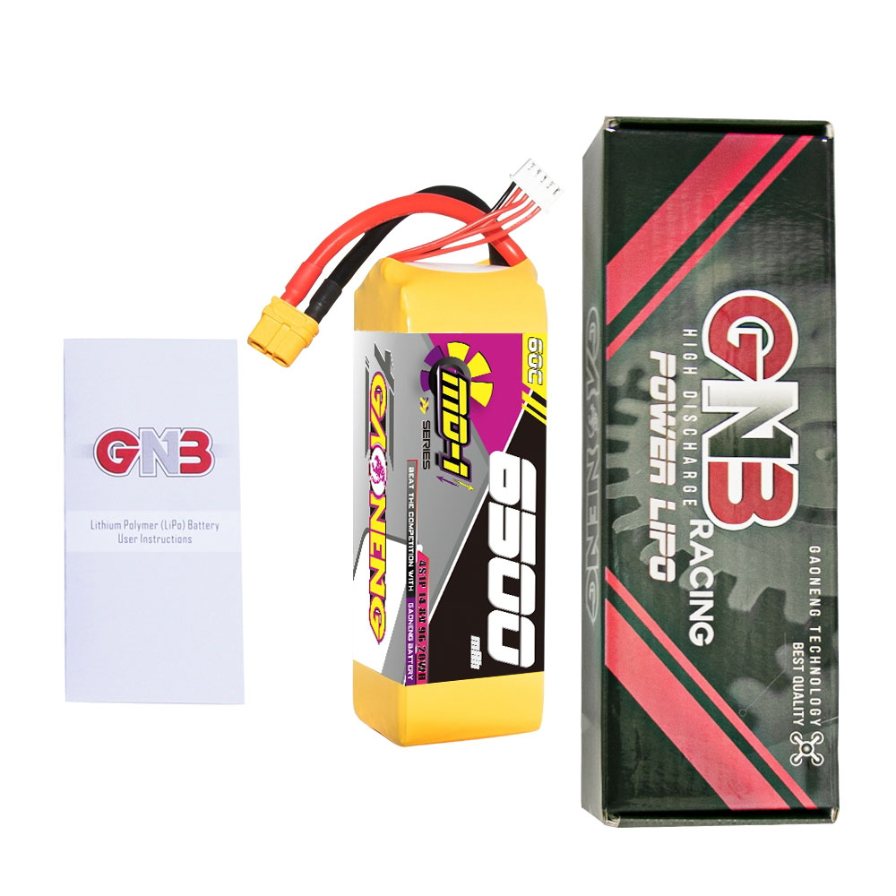 Gaoneng GNB 14.8V 6500mAh 60C 4S LiPo Battery T Plug / XT60 Plug for 1/8 Scale RC Car 700 Helicopter Airplane