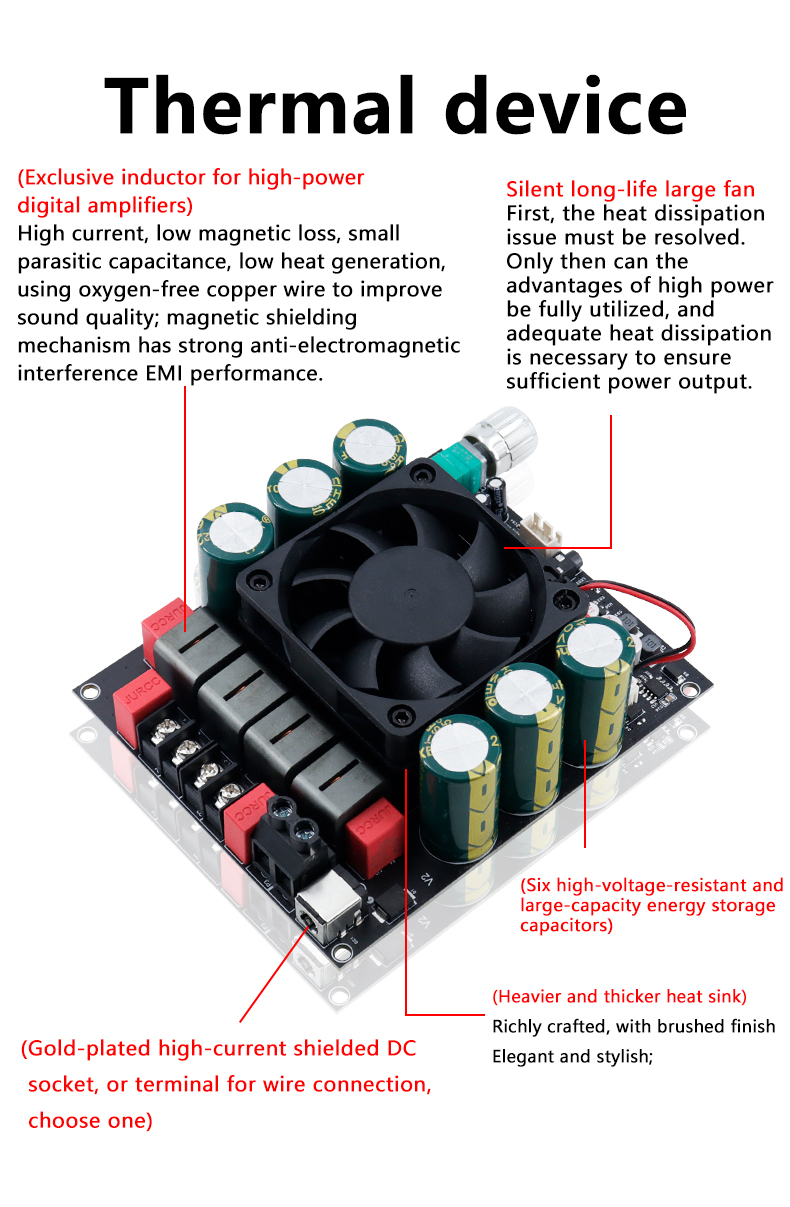 ZK-6002 600W 2 Channel Stereo Audio Amplifier Board High Power