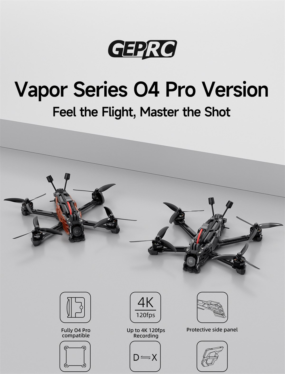 GEPRC Vapor X5 O4 Pro 230mm 5 Inch 6S GPS Freestyle RC FPV Racing Drone PNP BNF with 2207E 1960 KV Motor