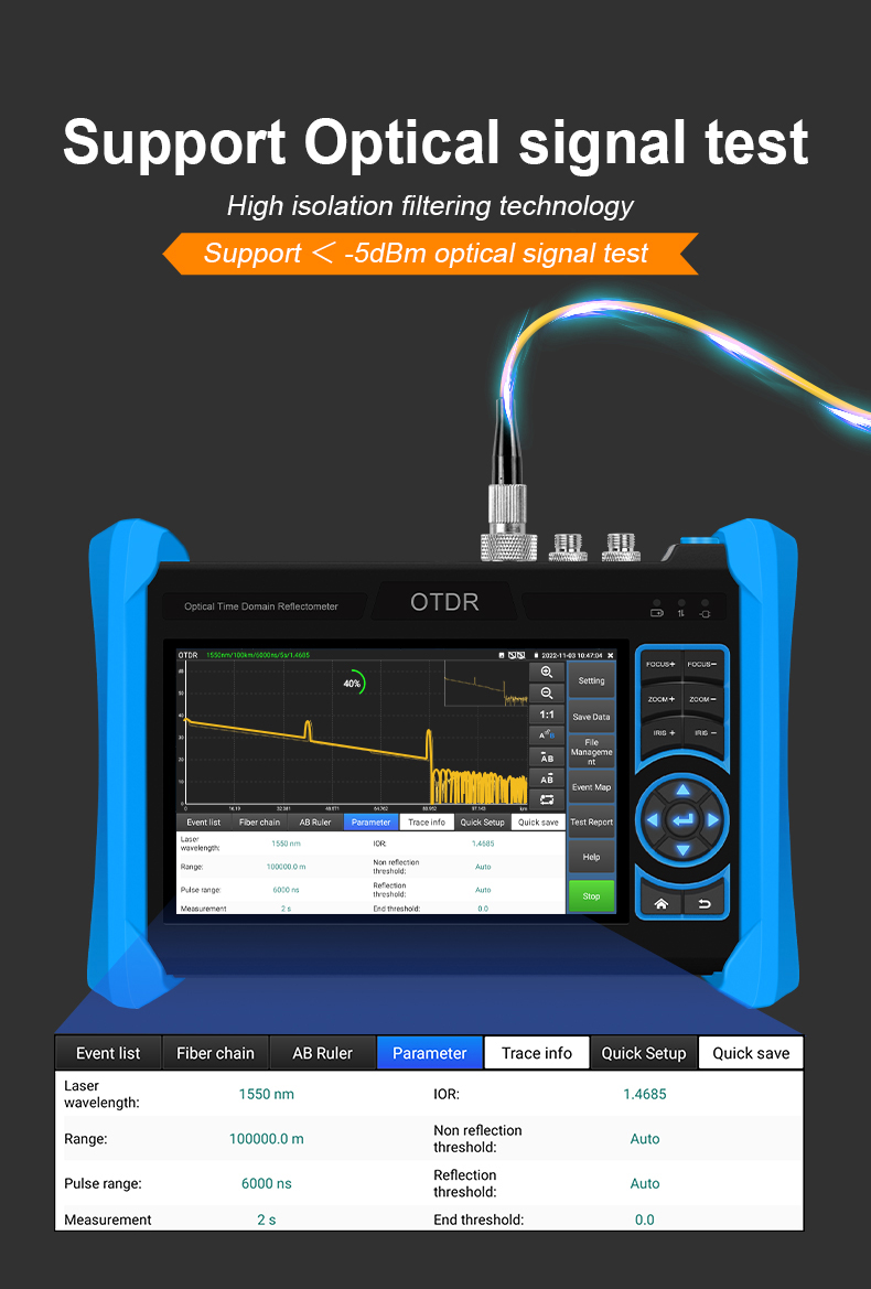NetMaster MT6810 OTDR Network Coaxial Cable Tester with Fiber Optic Fault Locator Efficiently Locate Cable Breaks and Obstructions