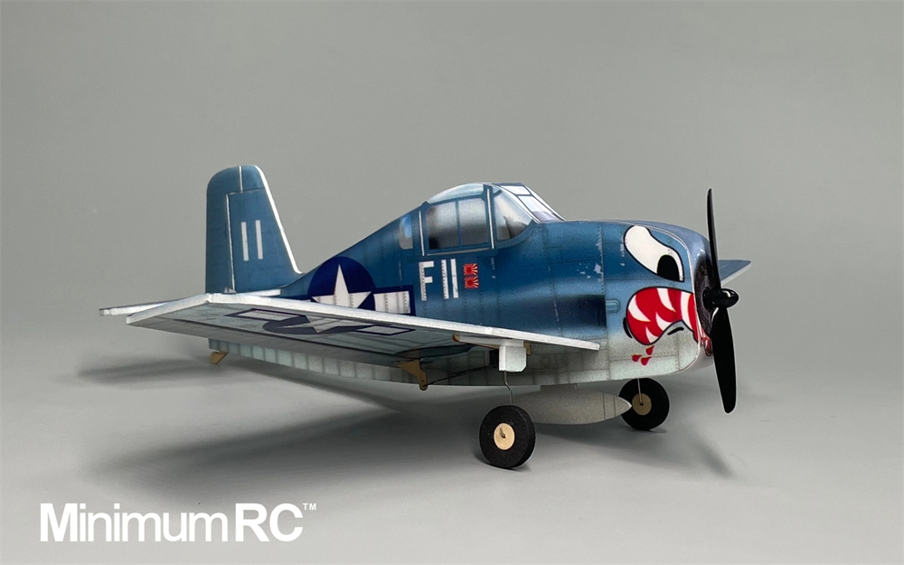 MinimumRC F6F Hellcat Q-series 320mm Wingspan 2.4GHz 4CH Gyro Stabilization Micro Fighter RC Airplane KIT with Brushed Motor
