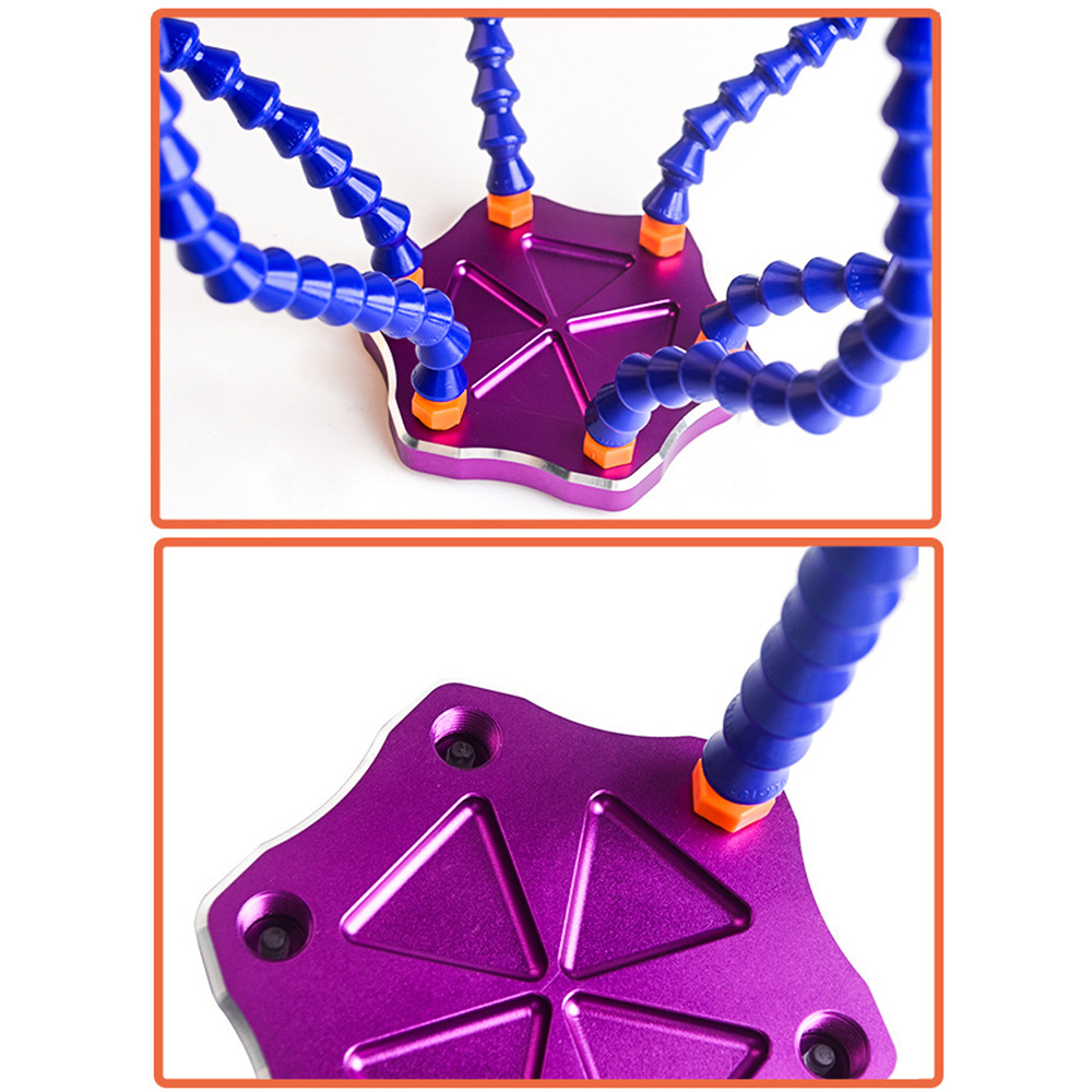 6-Jaw Multi Welding Aid Hand Bracket Arm Repair Fixture with 6 Pieces Flexible Arms with USB Fan Magnifier for Welding Assembly Repair Modeling