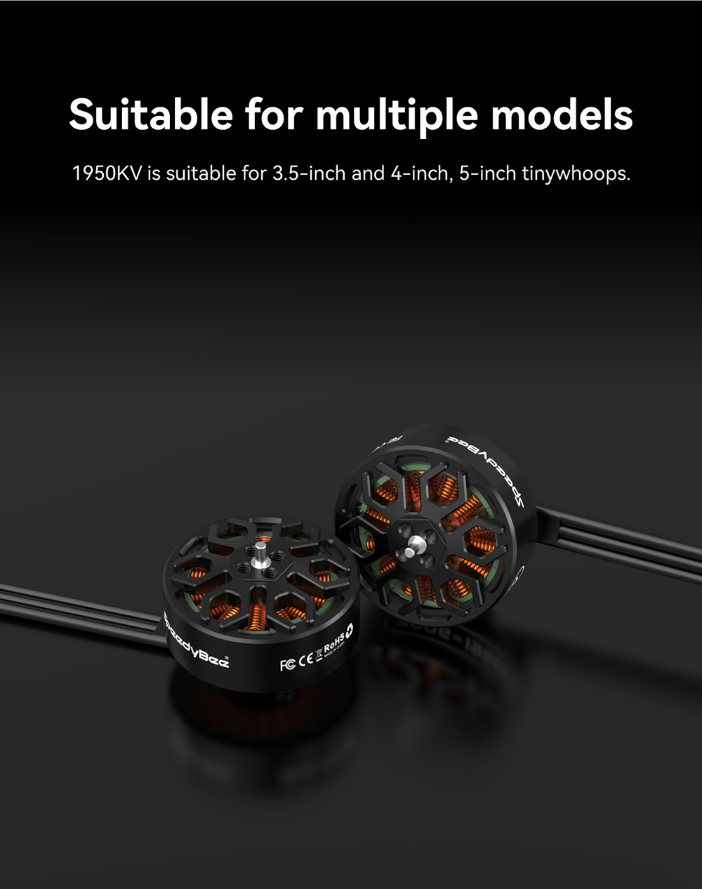 SpeedyBee 2006 1950KV 6S Brushless Motor 1.5mm Shaft for Bee35 3.5 Inch RC FPV Racing Drone