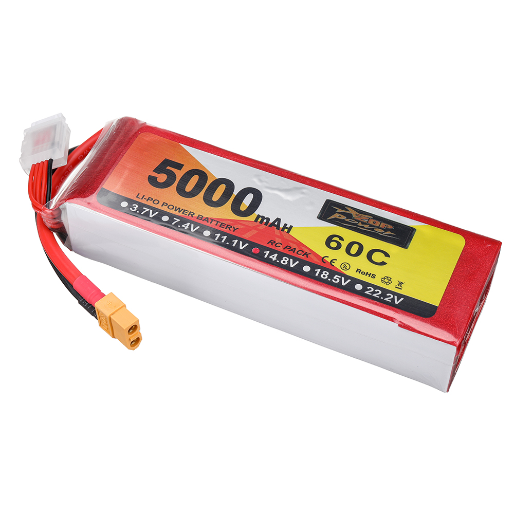 ZOP Power 14.8V 5000mAh 60C 4S LiPo Battery XT60 Plug for RC Drone