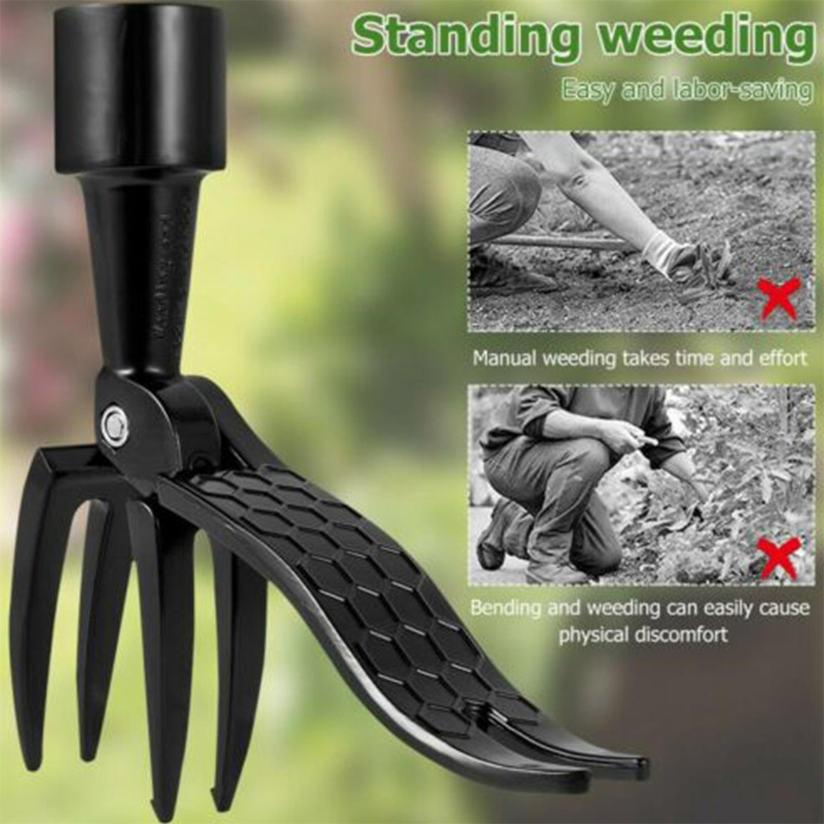 Claw Weeder the Stand Up Weed Puller Tool Root Remover Replacement Foot Garden Pedal Metal Outdoor With Head Weeding Weeder