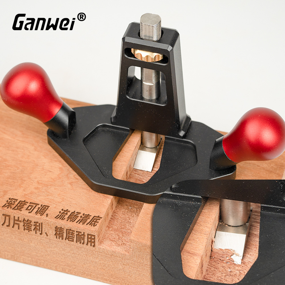 Woodworking Router Plane Depth Adjusting Screw Nut Handheld Router Planer for Right Angle Tenon Shoulder Trimming Slotting