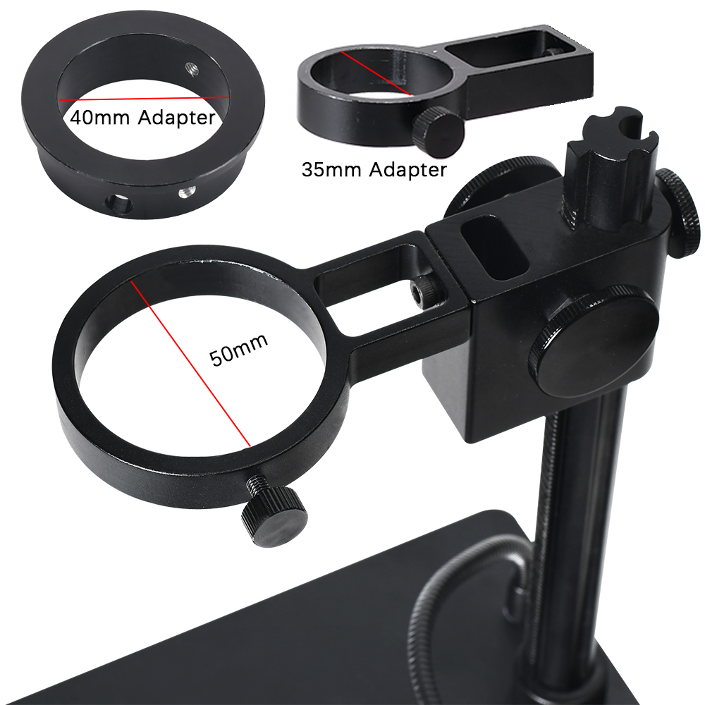 HAYEAR Aluminum Digital Microscope Stand Industrial Camera Monocular Lens Lift Repair Workbench Black
