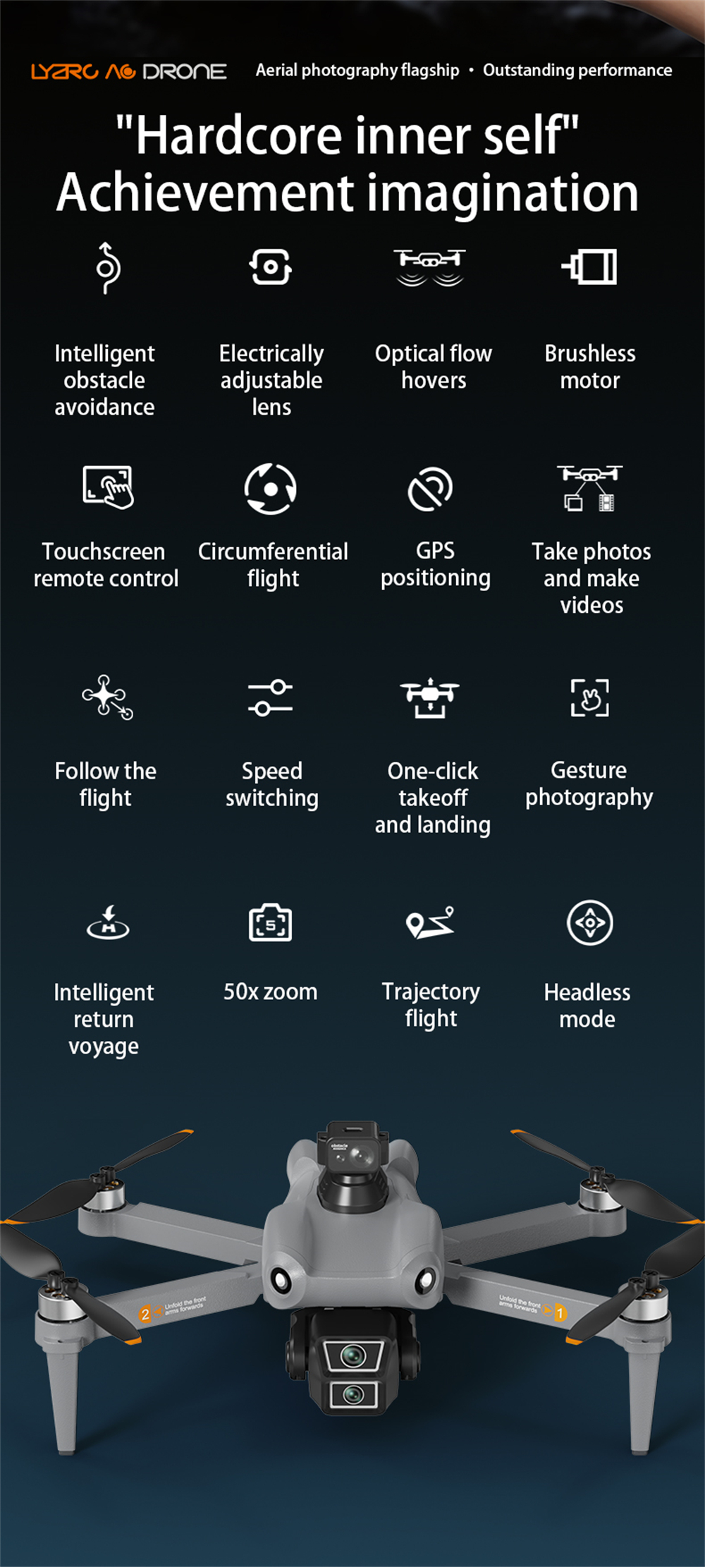 LYZRC L300 Ultra GPS 5G Digital FPV with 5.9inch Touchable LCD Screen Controller 4K HD Dual Camera Servo Gimbal 360° Obstacle Avoidance Brushless Foldable RC Drone Quadcopter RTF