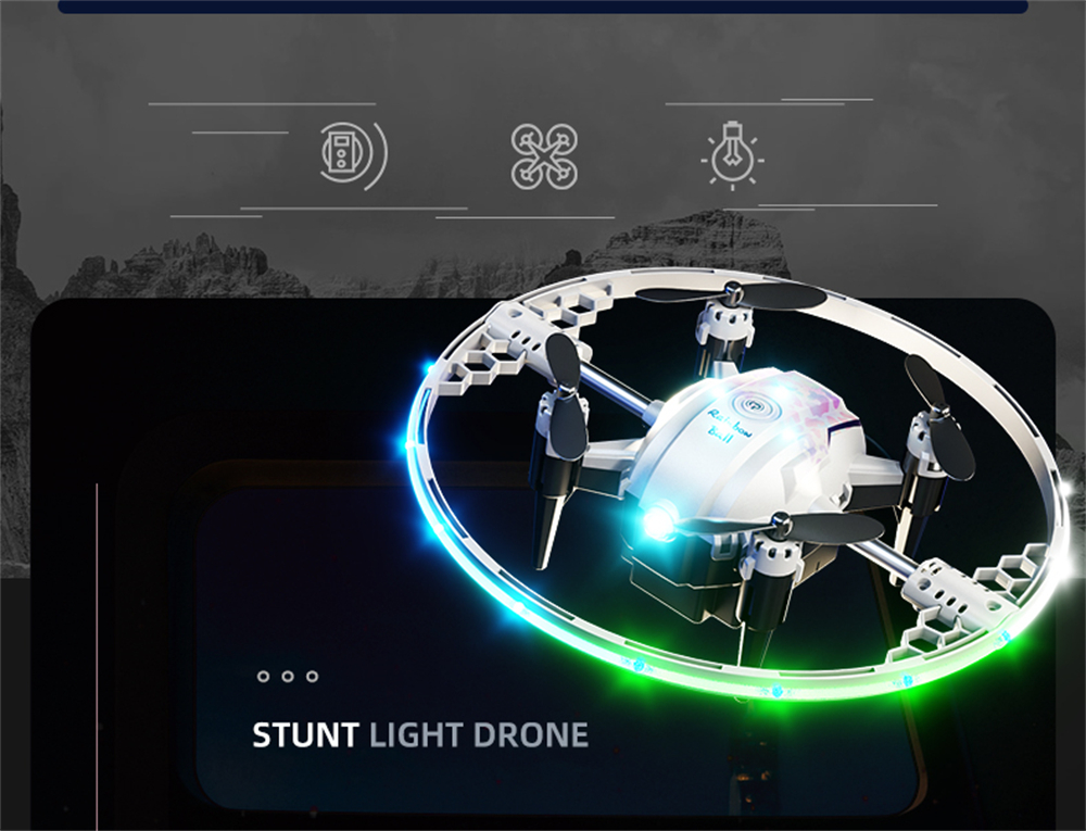 JJRC H131 AURORA BALL Stunt Light Ring 360° Spin Altitude Hold Mode RGB Color LED Circle Protection Kids Gifts 2.4G 4CH 6-Axis Remote Control RC Toys Drone Quadcopter RTF