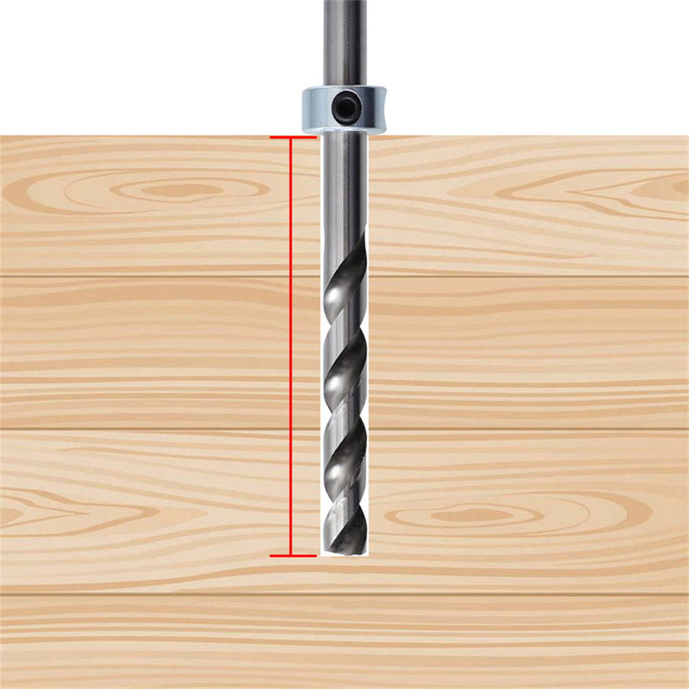 RUITOOL Aluminum Alloy Drill Bit Depth Stop Collar Locator Woodworking Gauge with Magnetic Strip for Measuring Saw Blade Height and Locating Drill Bit Limit Rings English and Metric Units